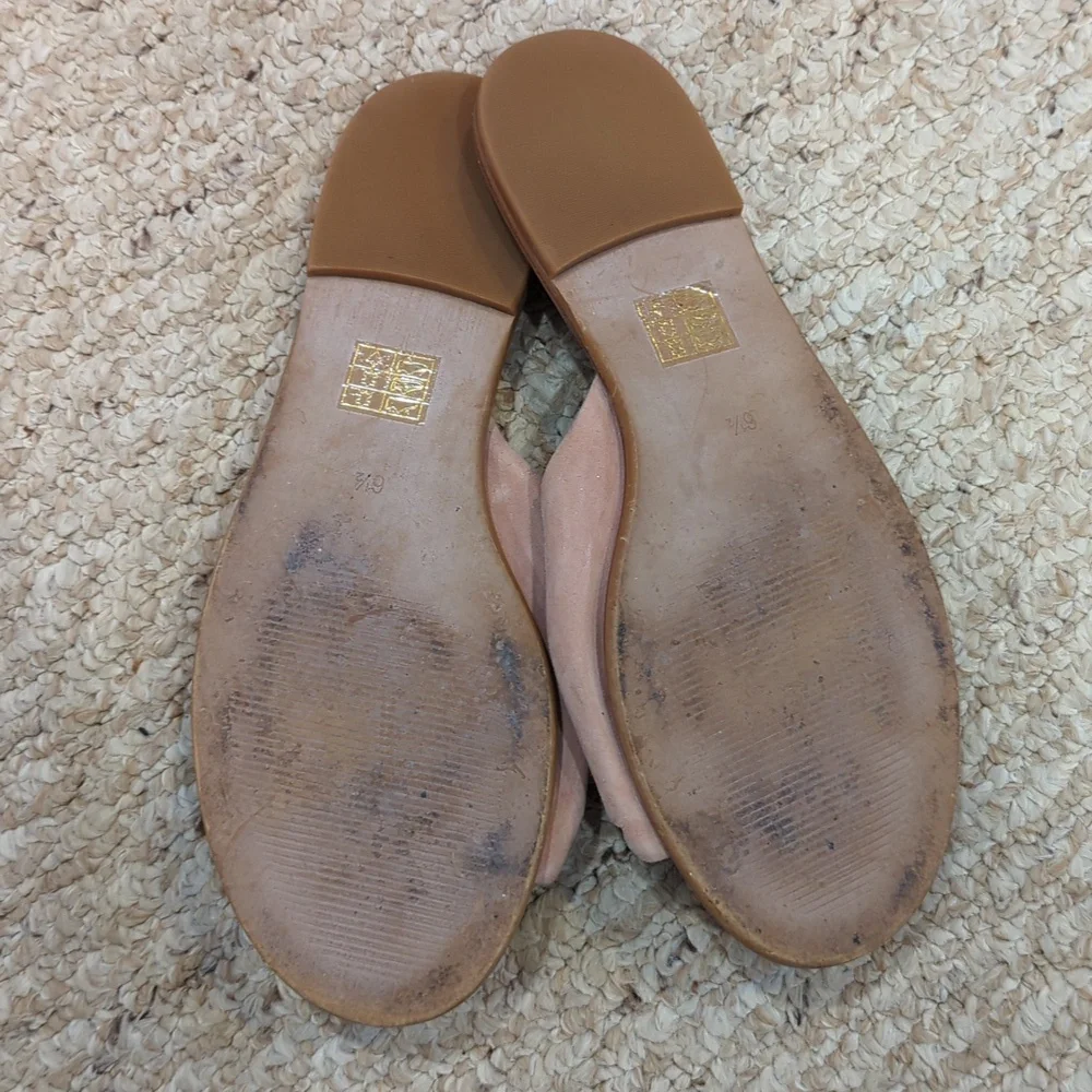 Madewell Suede Blush Knot Sandals Size 6.5